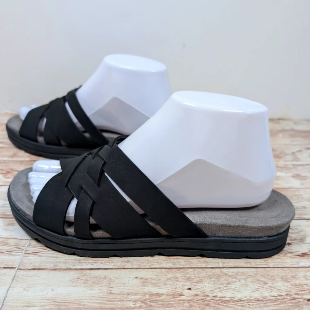Easy Spirit Sestar Slide On Sandals Black Gray Women's Size 8.5 Arch Support - Picture 2 of 11